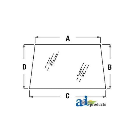 A & I Products Glass, Windshield 56" x38" x6.5" A-L112972